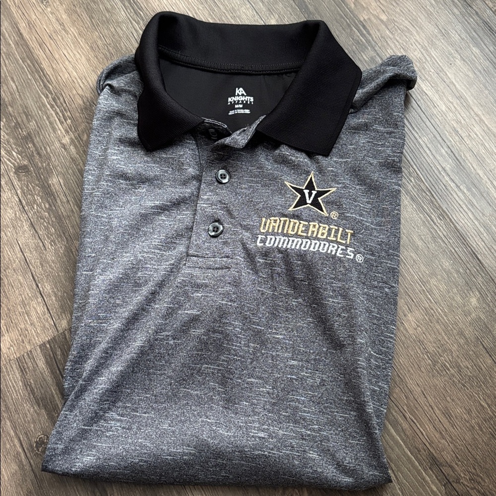 Vanderbilt Commodores Gray Black Polo Men’s Knights Apparel NCAA Size Medium